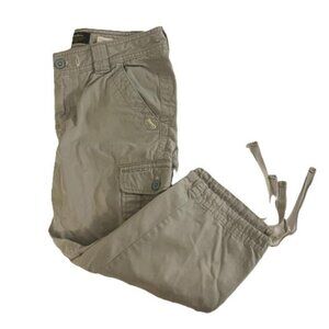 Eddie‎ Bauer Womens Cargo Shorts Khaki Tan Utility Pockets Drawstring Size 2